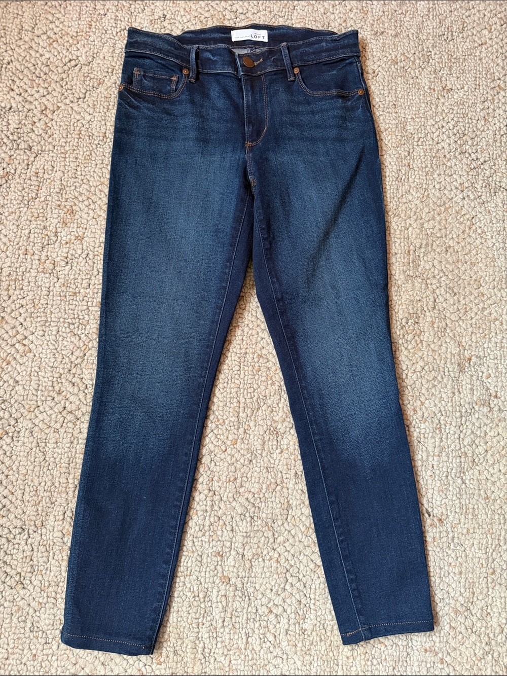 LOFT Dark Indigo High-Rise Skinny Jeans
